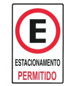 Placa de Sinalização - Estacionamento Permitido